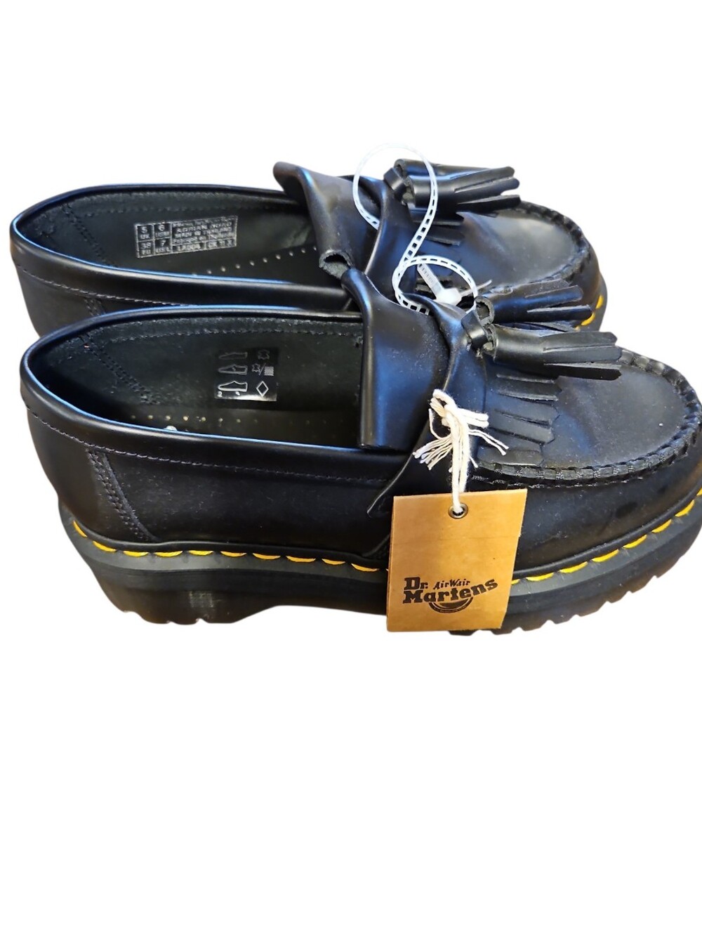 NWT Dr. Martens Adrian Quad Platform Tassel Loafers Black 7 - Picture 3 of 7